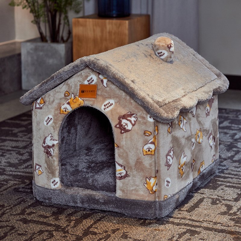 Foldable Dog House Pet Cat Bed Winter Dog Villa Sleep Kennel Removable Nest Warm Enclosed Cave Sofa Pets Supplies - Image 10