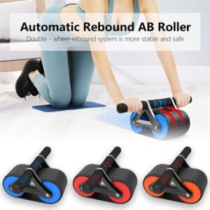 Double Wheel Abdominal Exerciser Women Men Automatic Rebound Ab Wheel Roller Waist Trainer Gym Sports Home Exercise